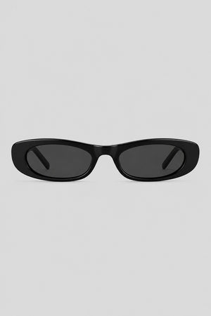 Olivier Marel Montreux '83 black polarized rectangle sunglasses in acetate, front view