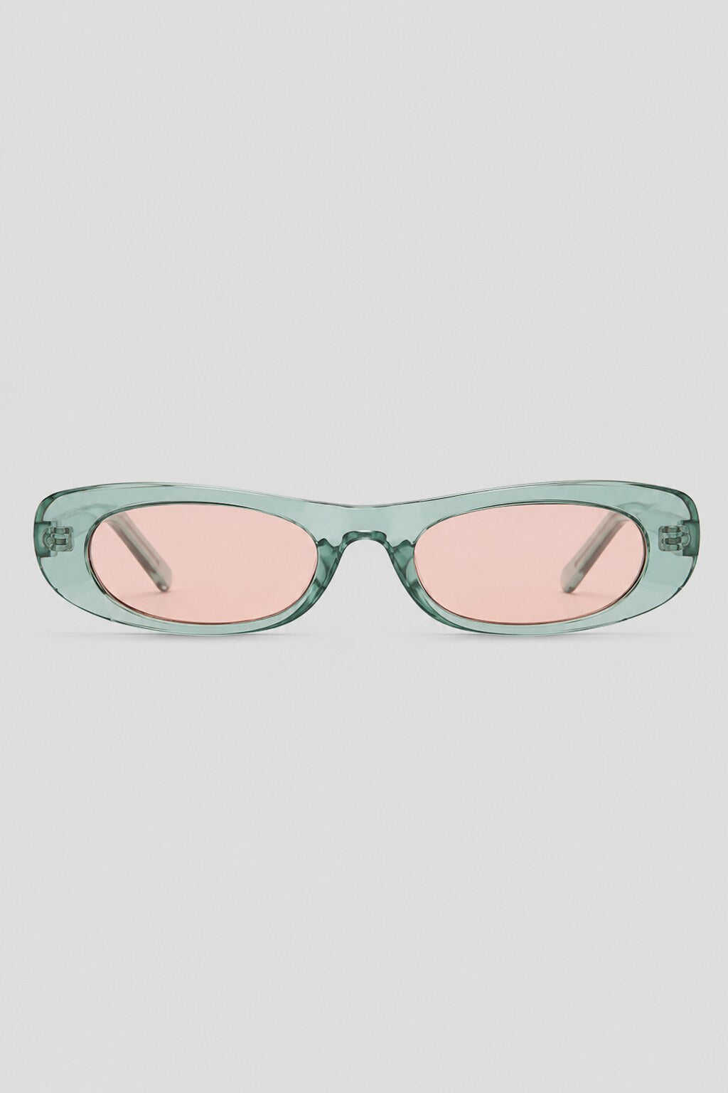 Olivier Marel Montreux '83 pink polarized rectangle sunglasses in acetate, front view