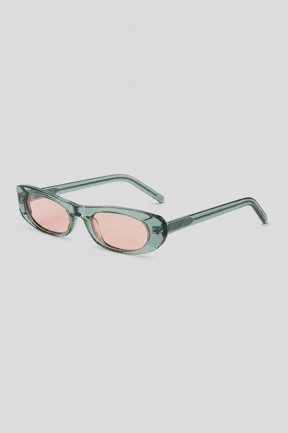Olivier Marel Montreux '83 pink polarized rectangle sunglasses, side profile, women's fit