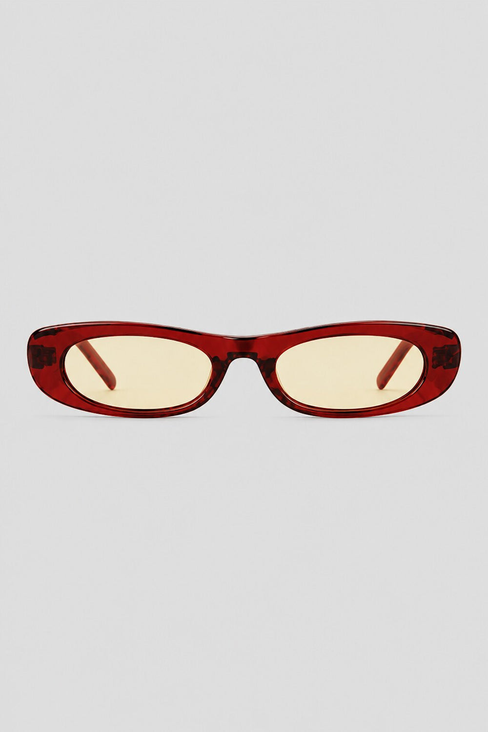 Olivier Marel Montreux '83 red polarized rectangle sunglasses in acetate, front view