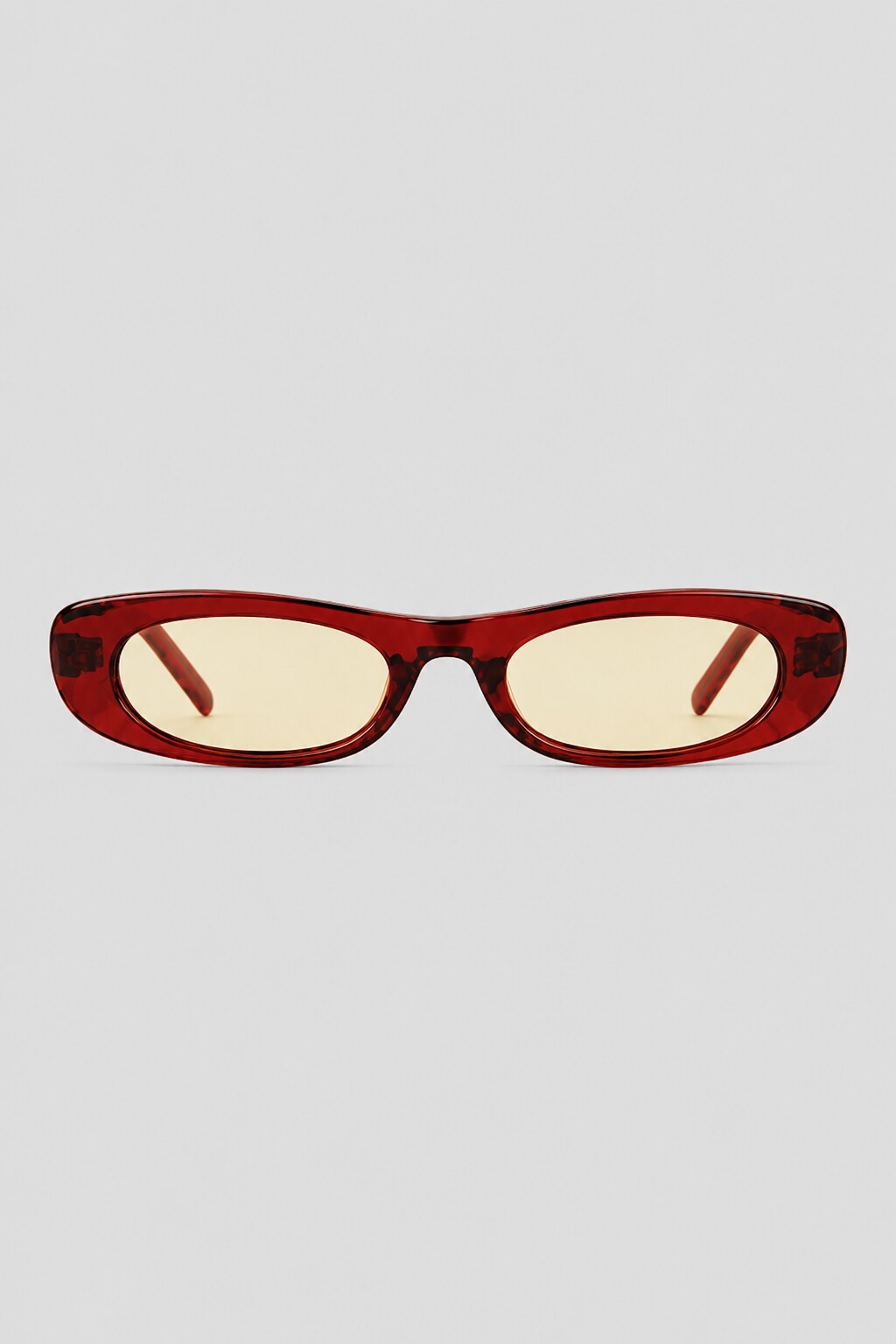 Olivier Marel Montreux '83 red polarized rectangle sunglasses in acetate, front view