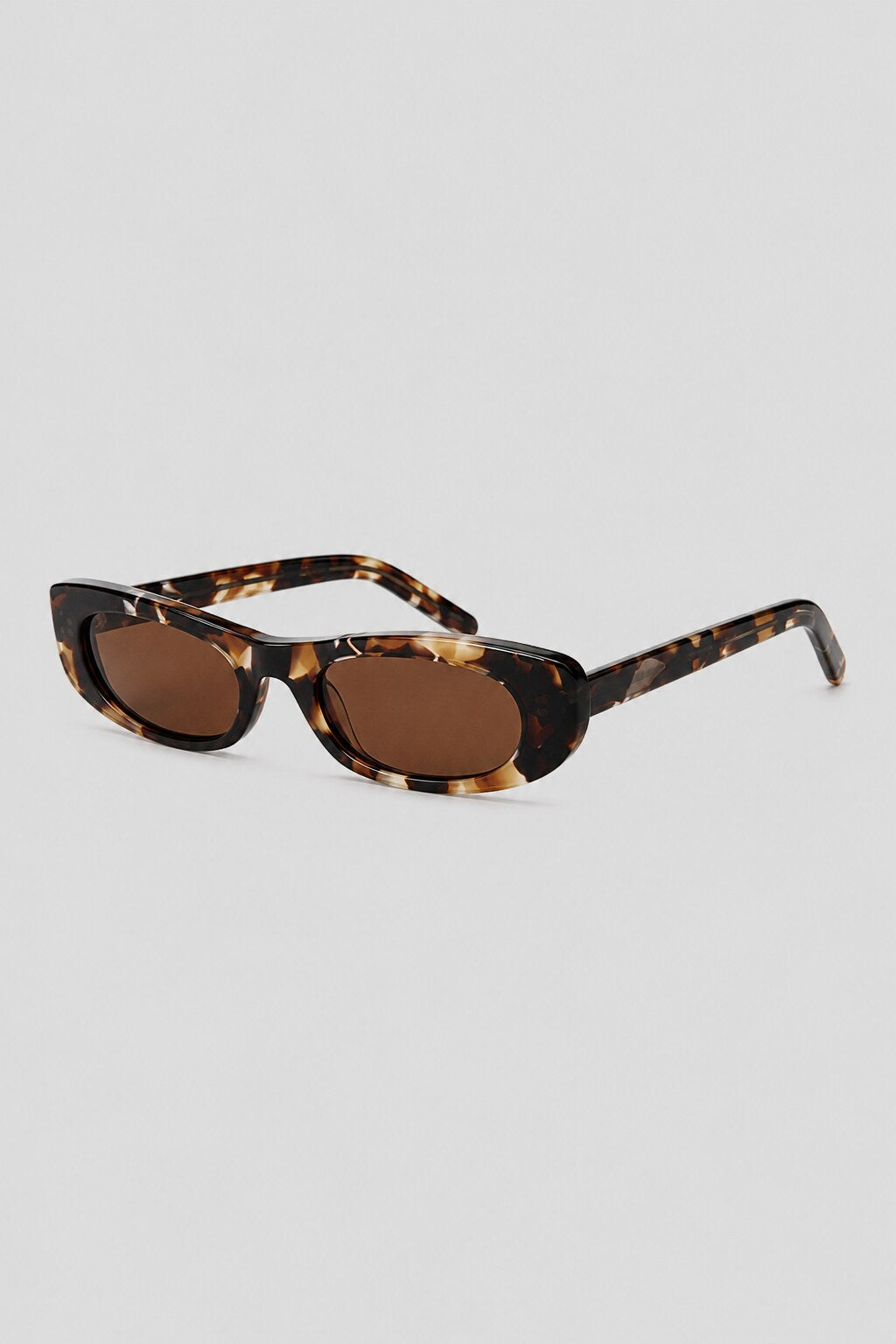 Olivier Marel Montreux '83 tortoiseshell polarized rectangle sunglasses, side profile, women's fit
