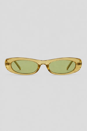 Olivier Marel Montreux '83 olive polarized rectangle sunglasses in acetate, front view