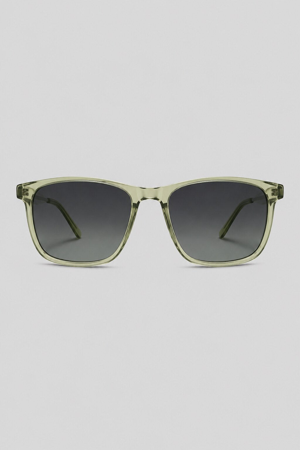Olivier Marel Murren '50 green square sunglasses in acetate, front view