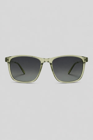Olivier Marel Murren '50 green square sunglasses in acetate, front view