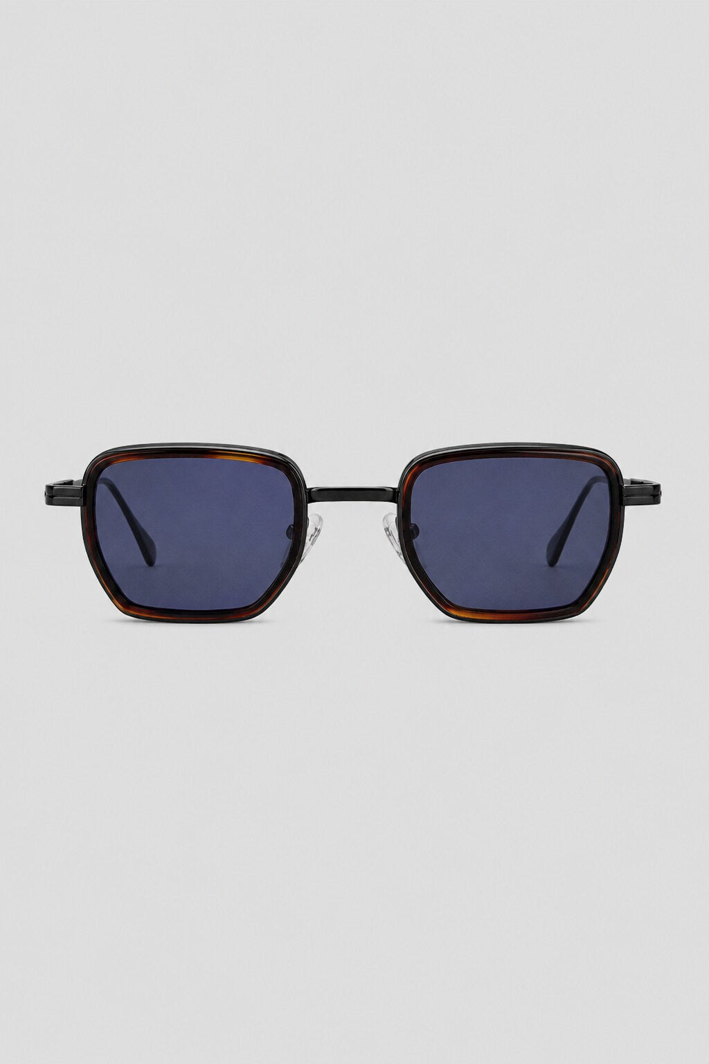 Olivier Marel Mykonos '87 black polarized square sunglasses in metal, front view