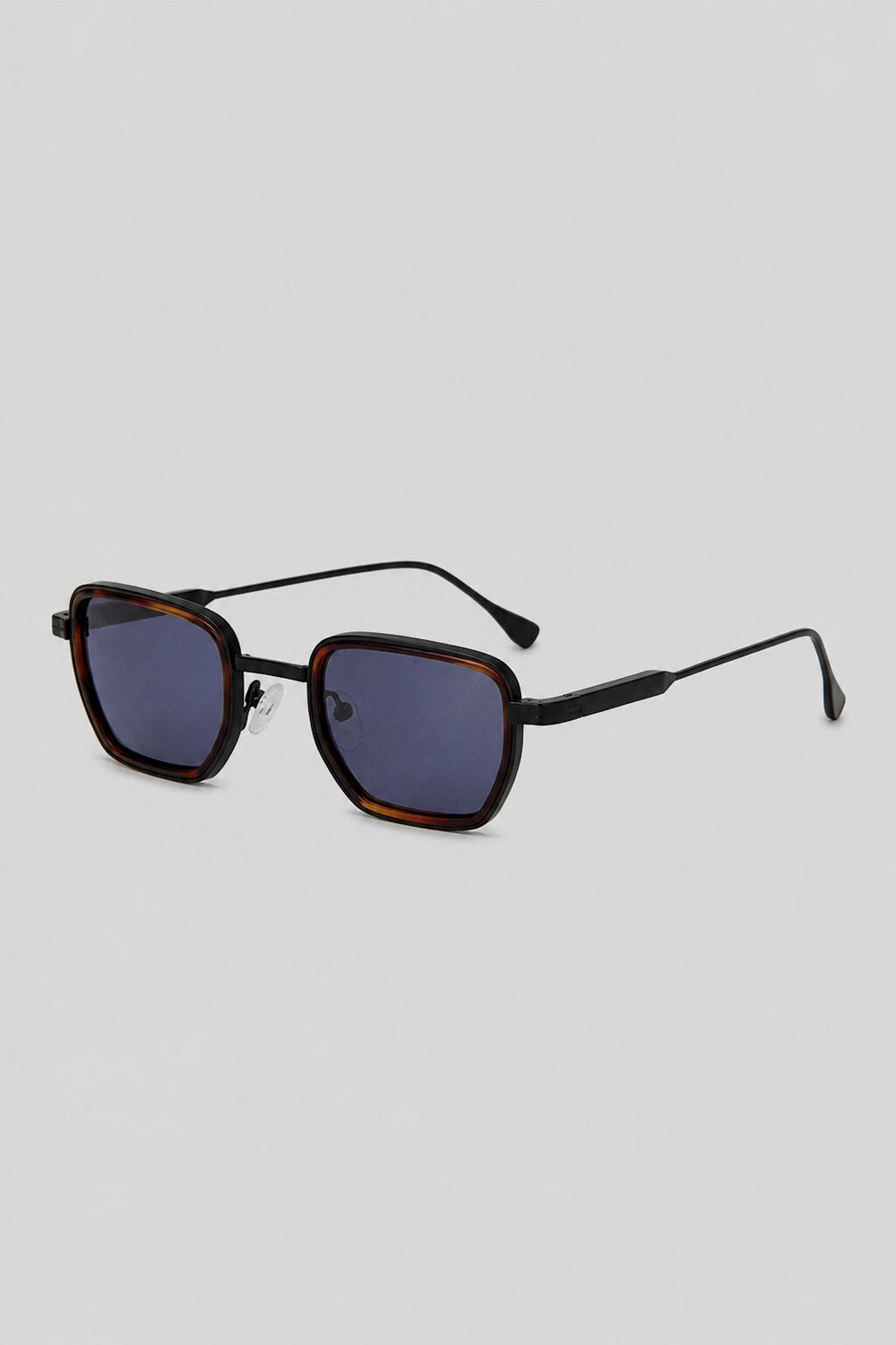 Olivier Marel Mykonos '87 black polarized square sunglasses, side profile, unisex fit
