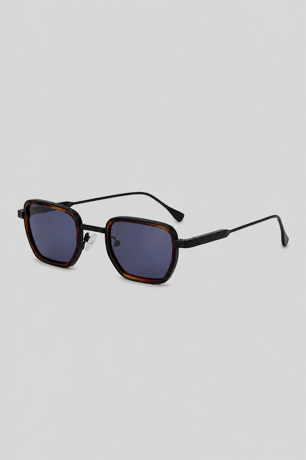 Olivier Marel Mykonos '87 black polarized square sunglasses, side profile, unisex fit