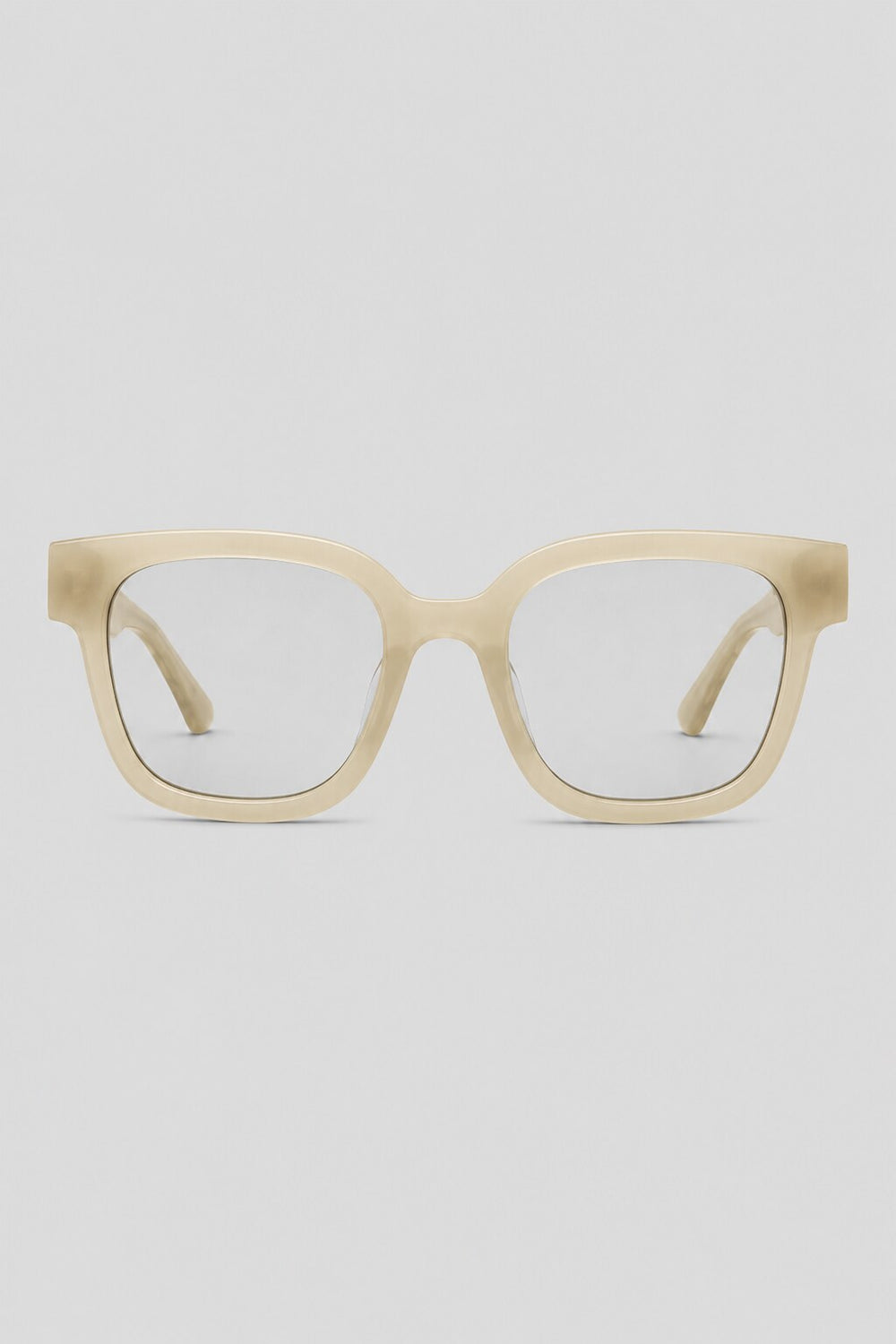 Olivier Marel Naxos '46 champagne polarized square sunglasses in acetate, front view