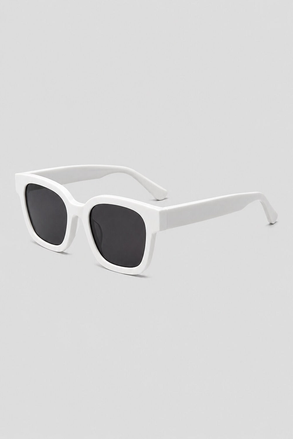 Olivier Marel Naxos '46 white polarized square sunglasses, side profile, unisex fit