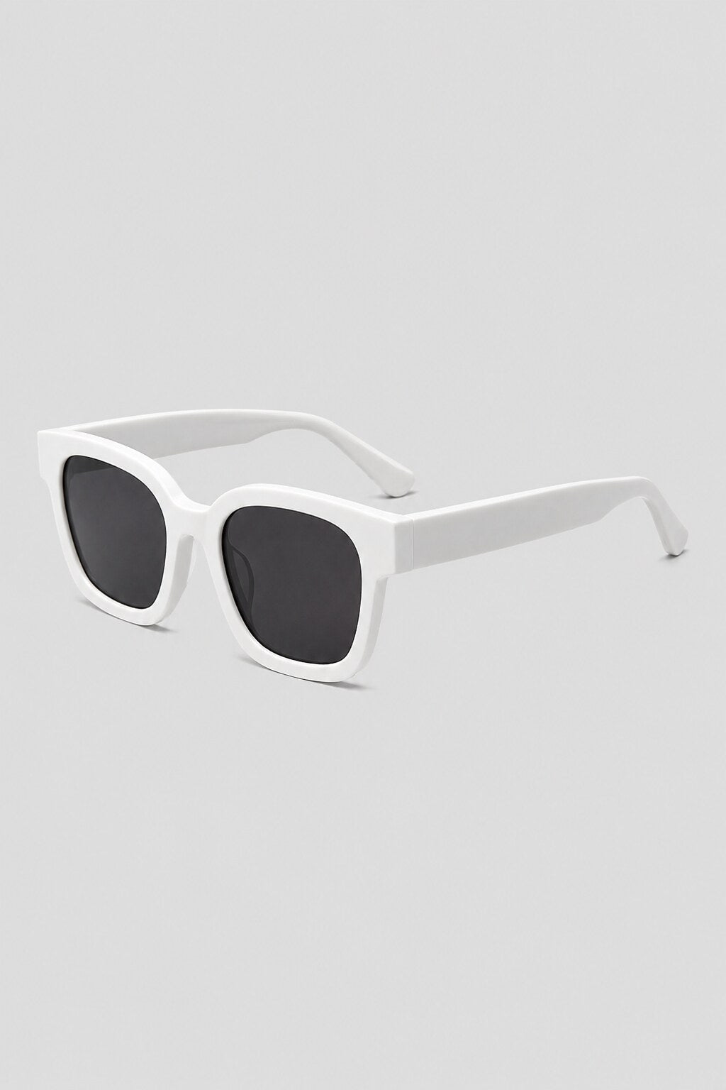 Olivier Marel Naxos '46 white polarized square sunglasses, side profile, unisex fit