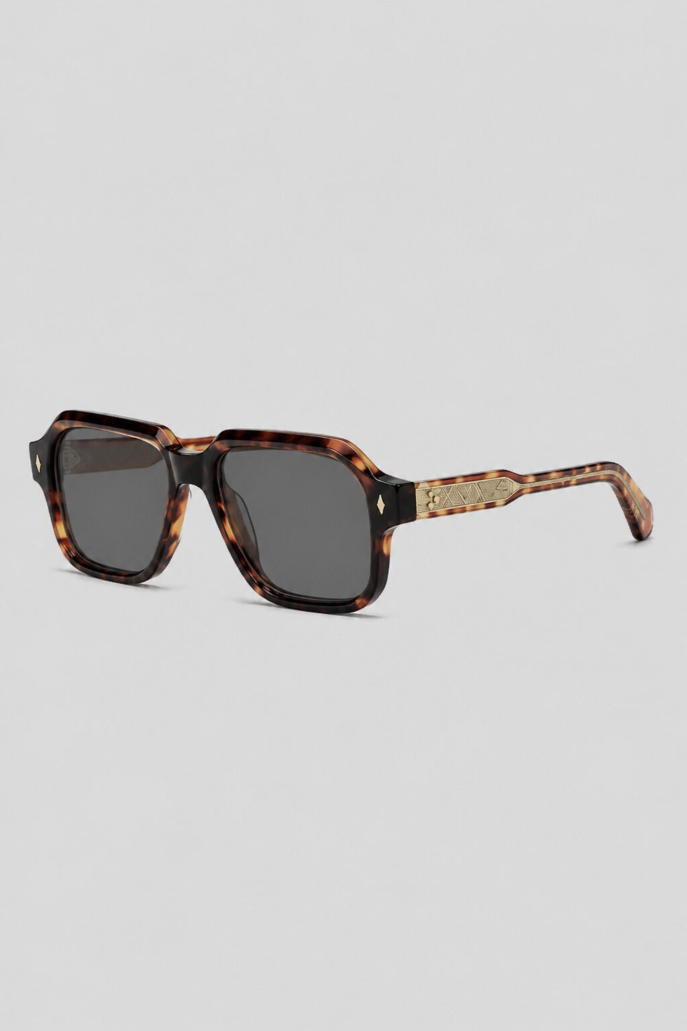 Olivier Marel Otranto '80 black polarized aviator sunglasses in acetate, front view