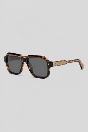 Olivier Marel Otranto '80 black polarized aviator sunglasses in acetate, front view
