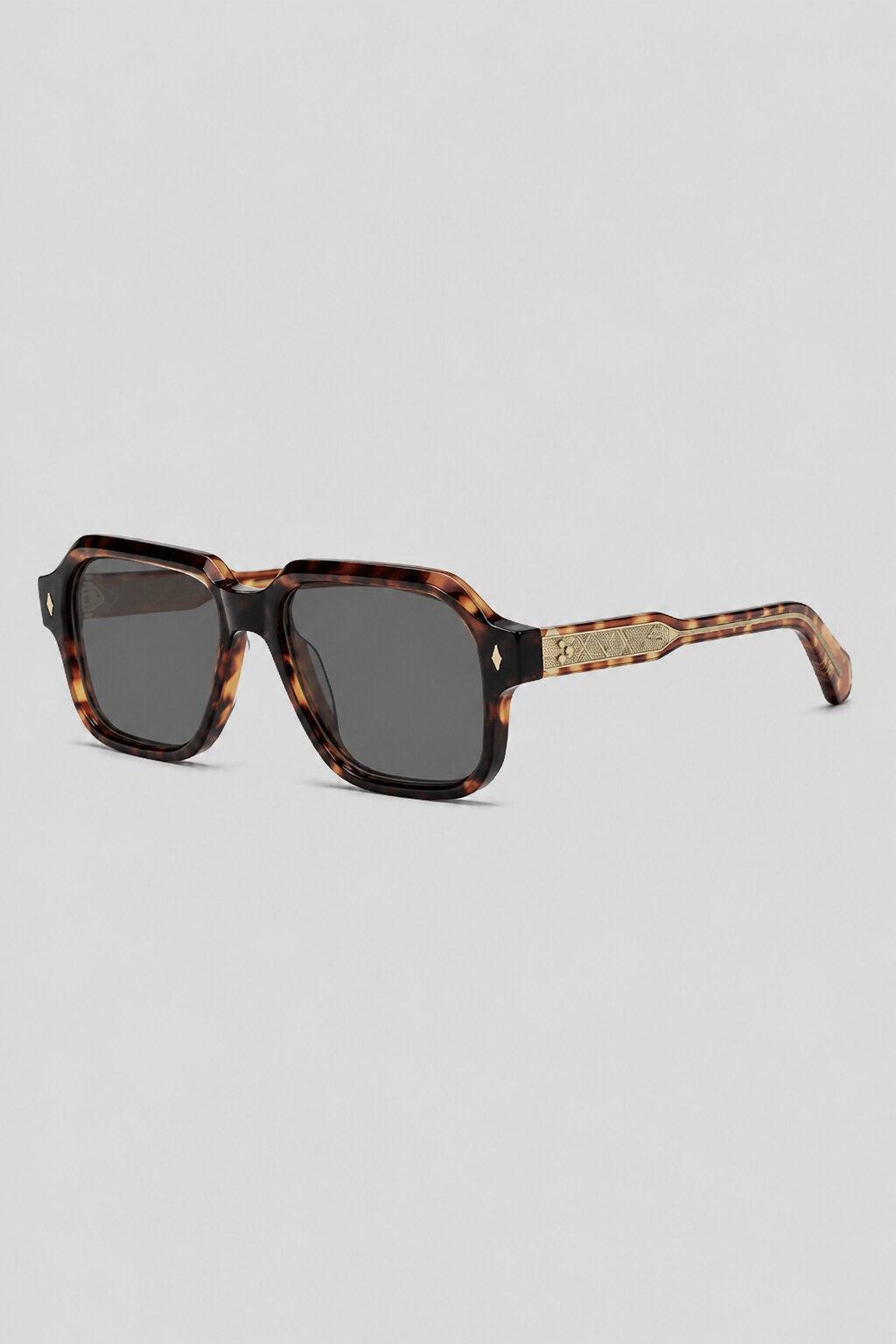 Olivier Marel Otranto '80 black polarized aviator sunglasses in acetate, front view