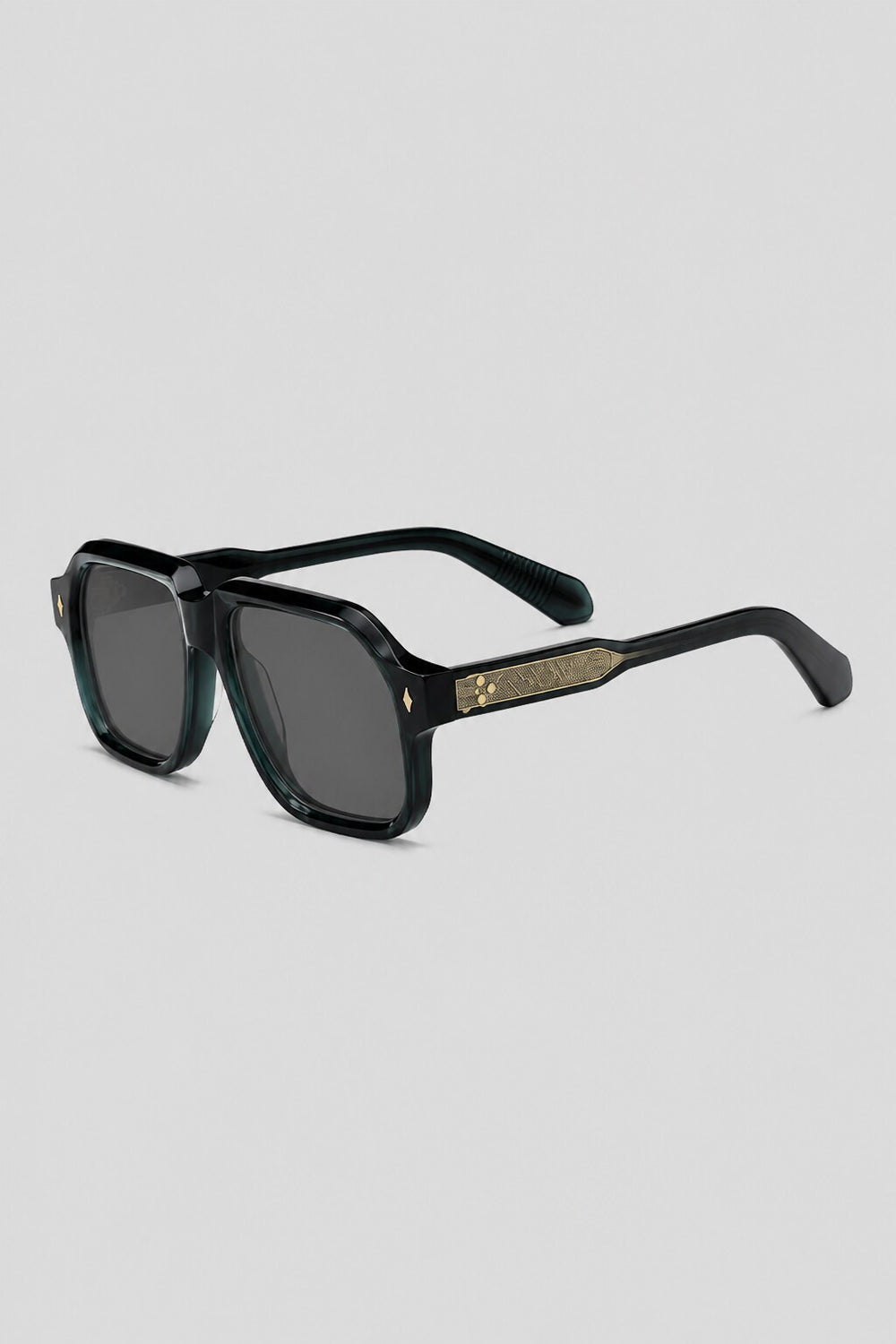 Olivier Marel Otranto '80 blue polarized aviator sunglasses in acetate, front view