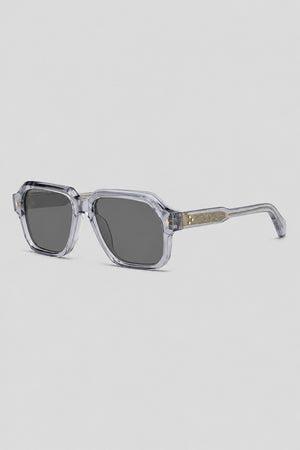 Olivier Marel Otranto '80 gray polarized aviator sunglasses in acetate, front view