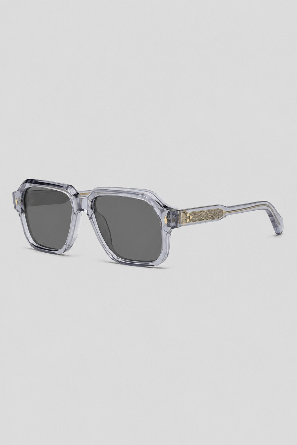 Olivier Marel Otranto '80 gray polarized aviator sunglasses in acetate, front view