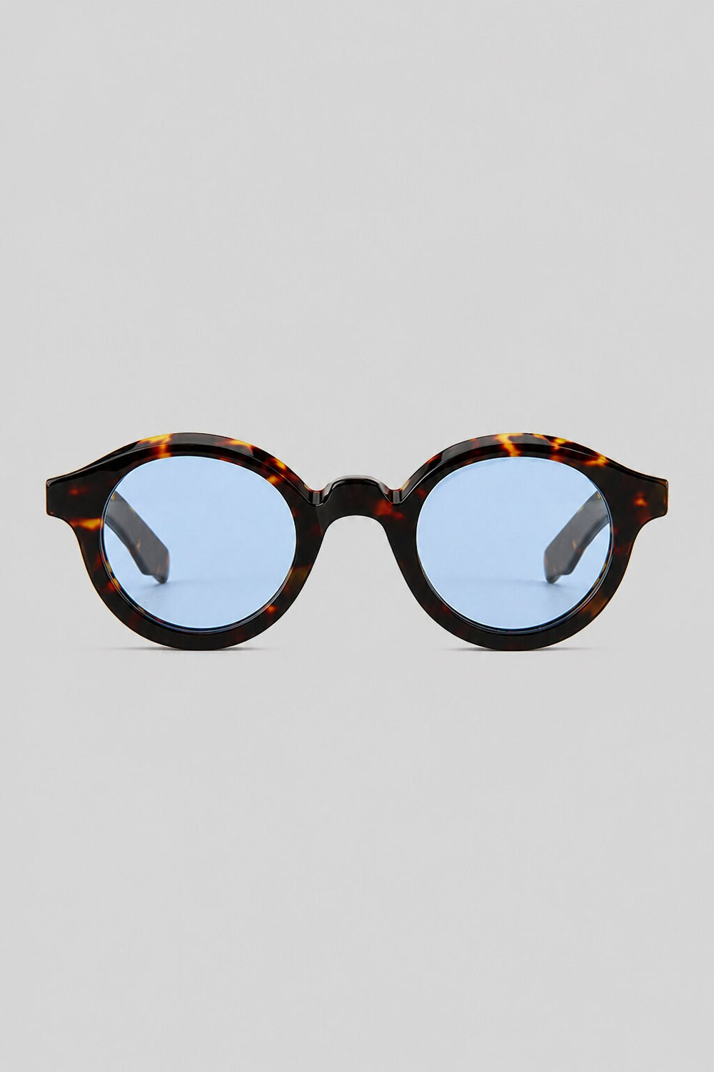 Olivier Marel Palermo '31 blue tortoise polarized round sunglasses in acetate, front view