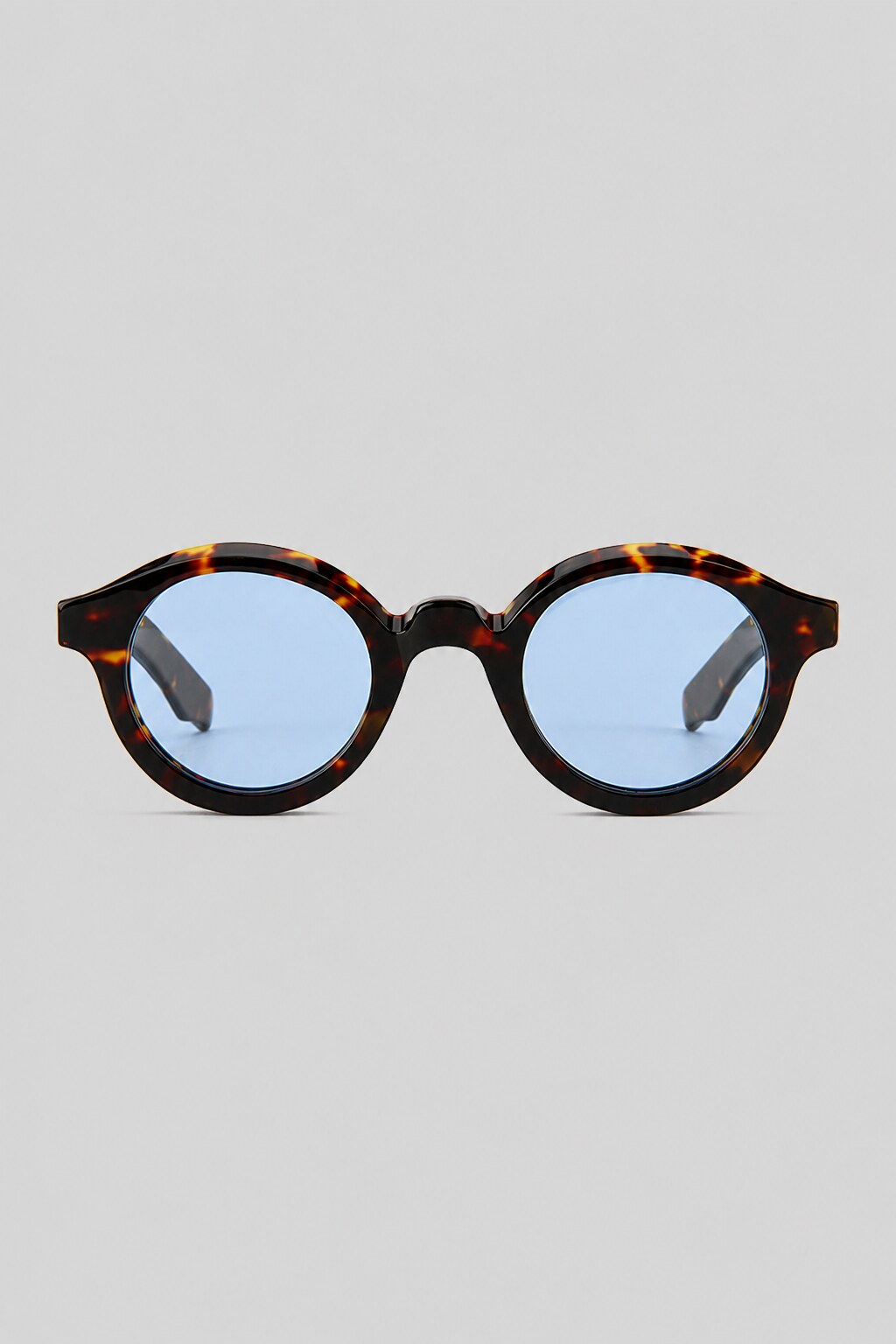 Olivier Marel Palermo '31 blue tortoise polarized round sunglasses in acetate, front view