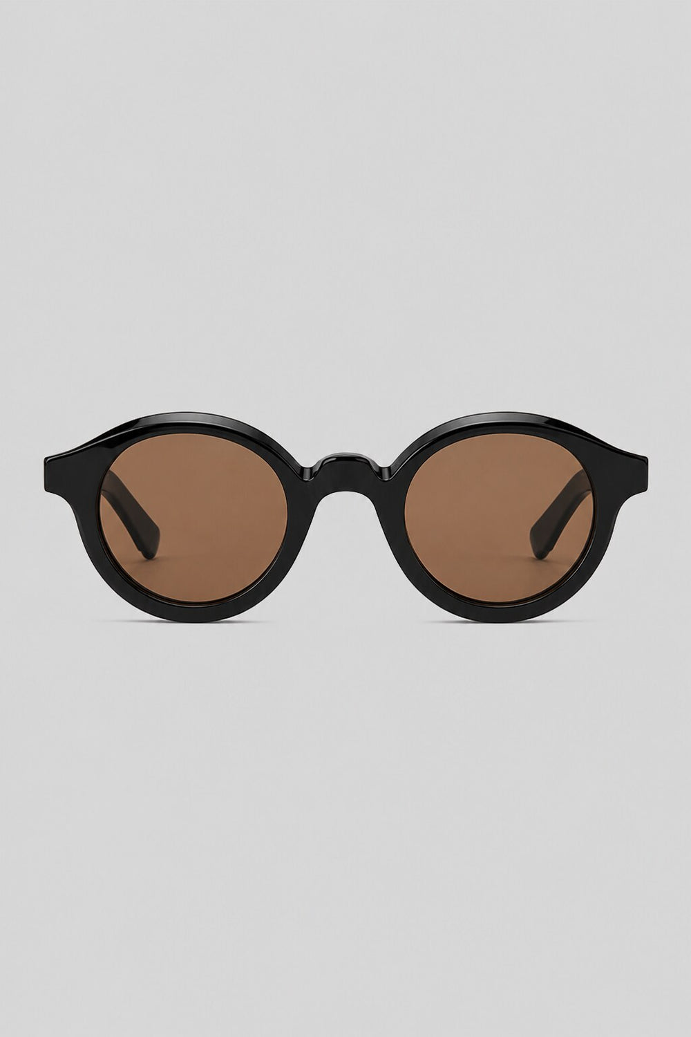 Olivier Marel Palermo '31 brown polarized round sunglasses in acetate, front view