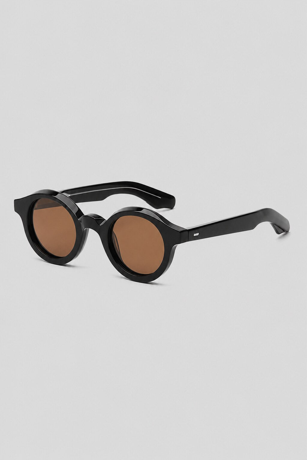 Olivier Marel Palermo '31 brown polarized round sunglasses, side profile, women's fit