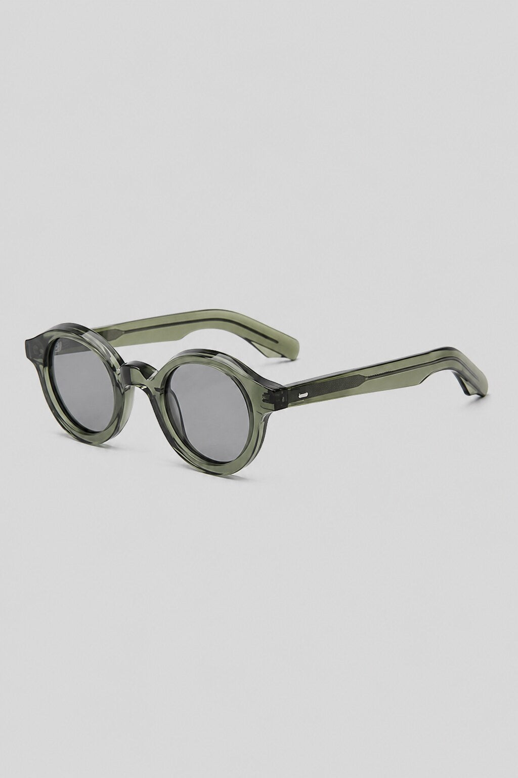 Olivier Marel Palermo '31 green polarized round sunglasses in acetate, front view