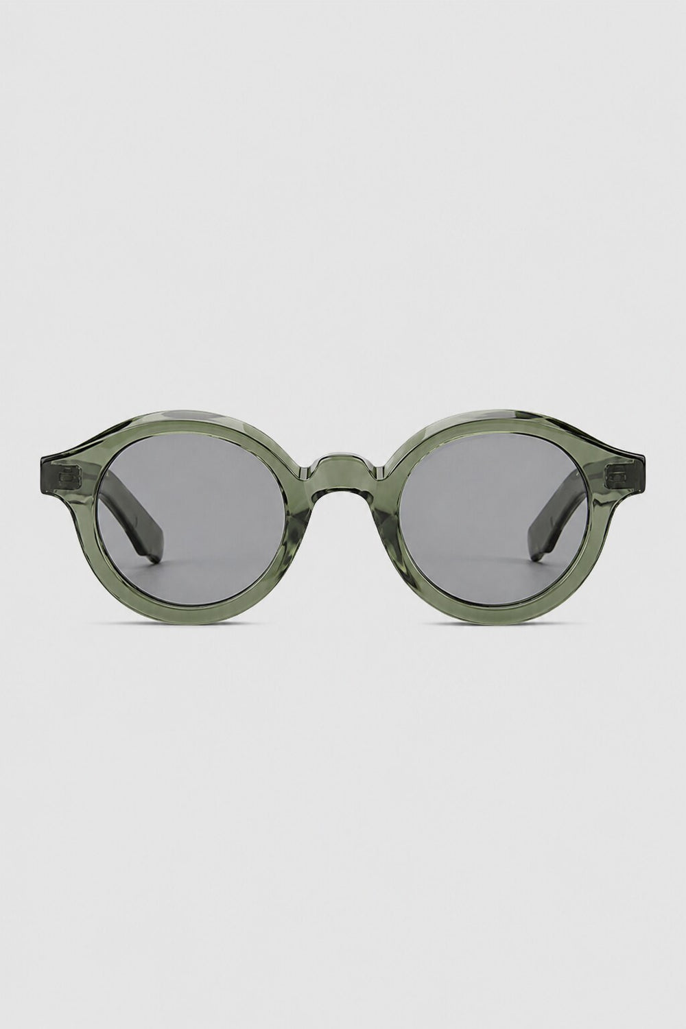 Olivier Marel Palermo '31 green polarized round sunglasses, side profile, women's fit