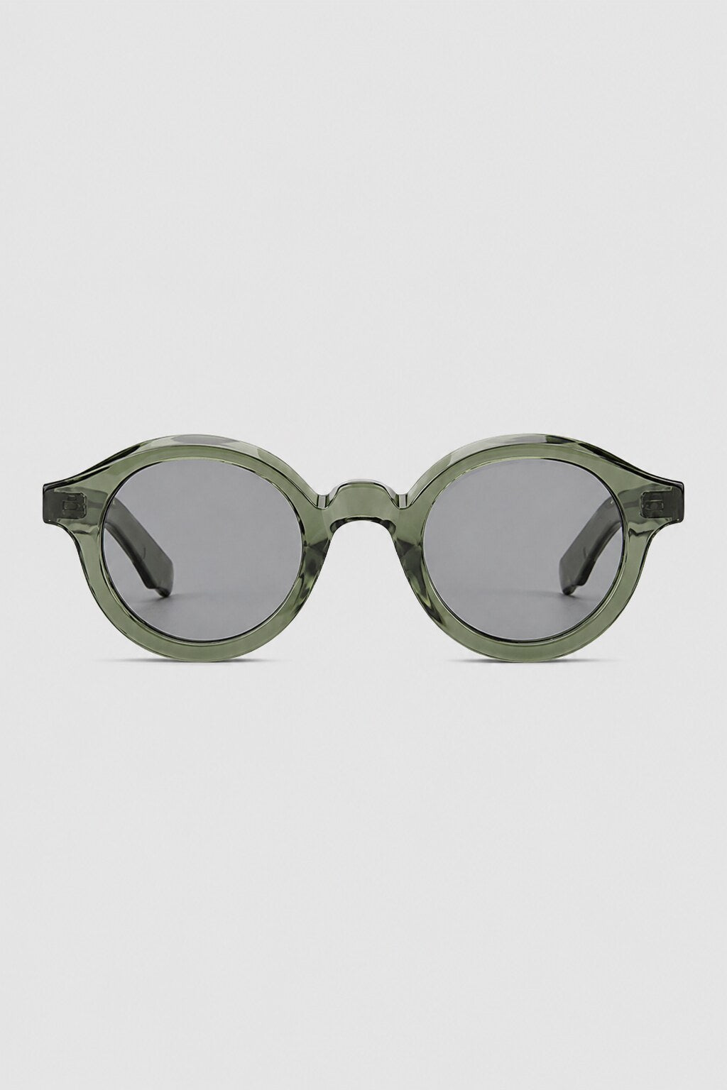 Olivier Marel Palermo '31 green polarized round sunglasses, side profile, women's fit