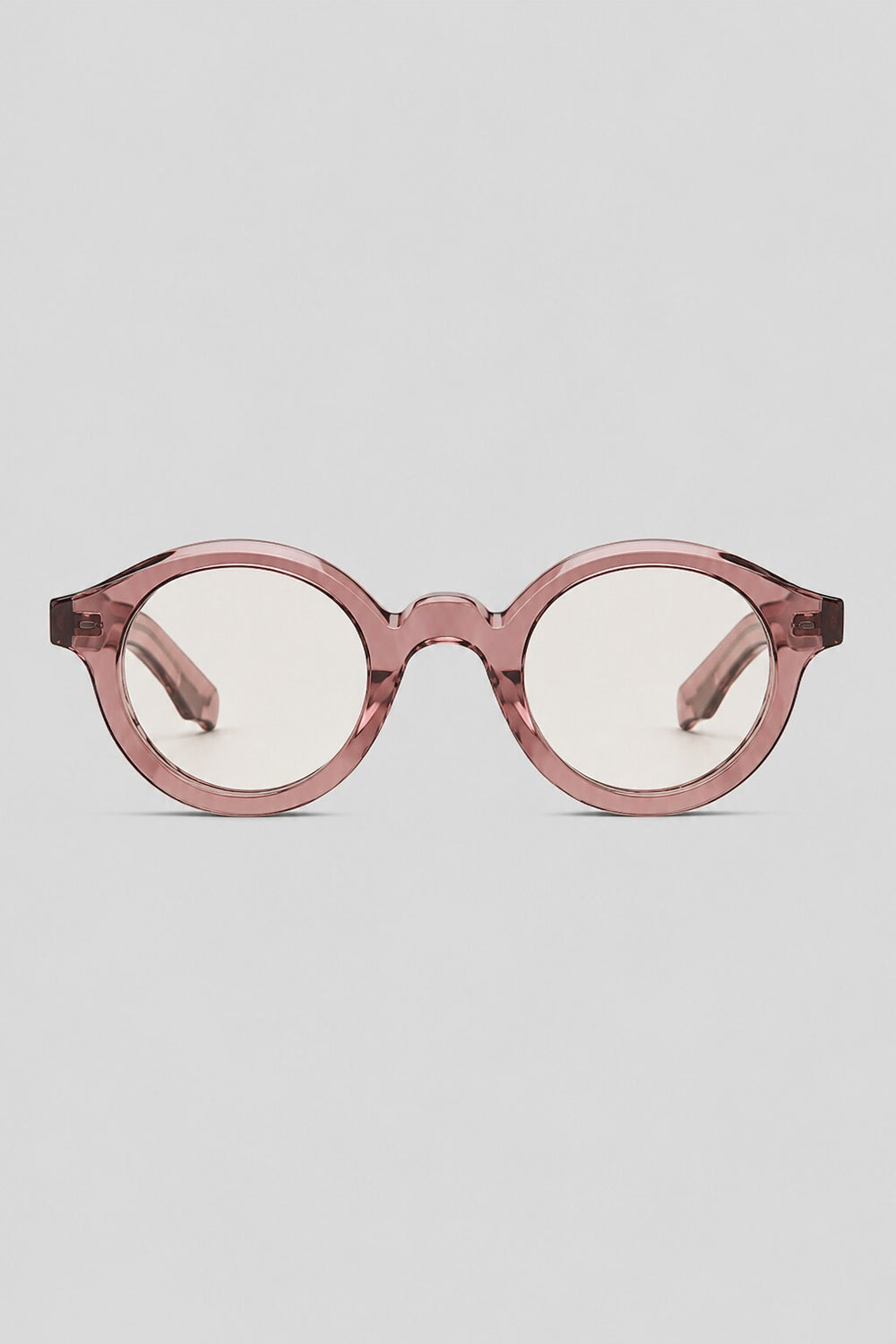 Olivier Marel Palermo '31 pink polarized round sunglasses in acetate, front view