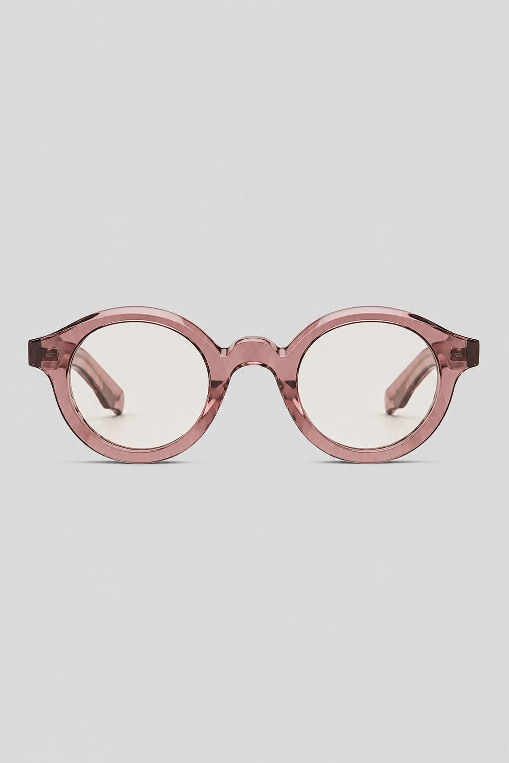 Olivier Marel Palermo '31 pink polarized round sunglasses in acetate, front view