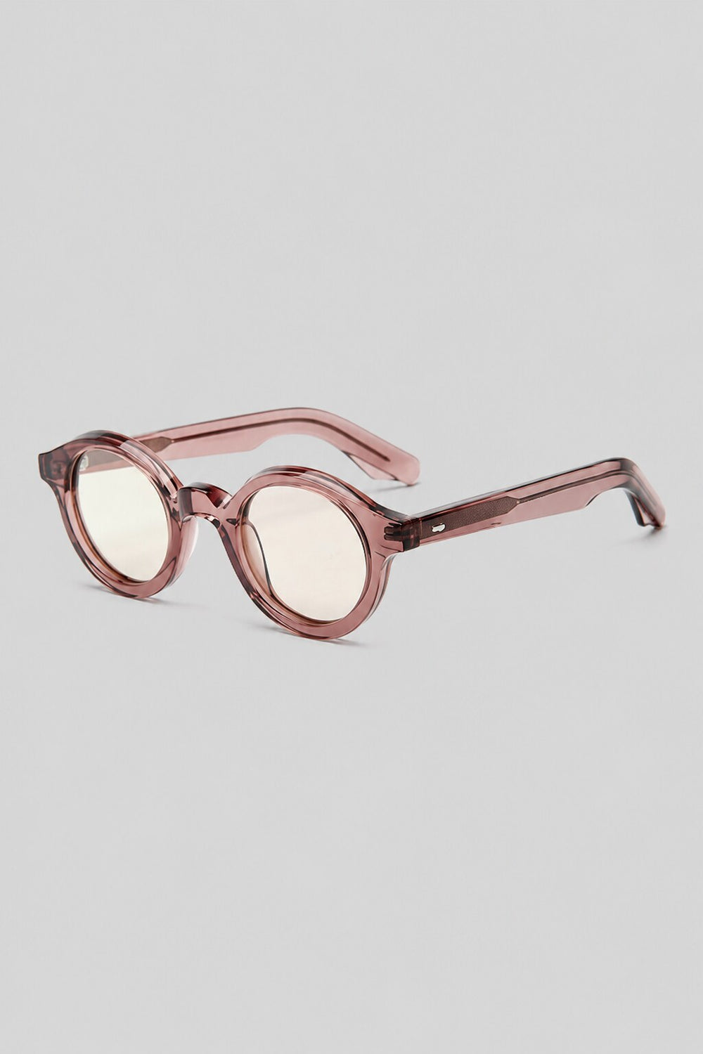 Olivier Marel Palermo '31 pink polarized round sunglasses, side profile, women's fit