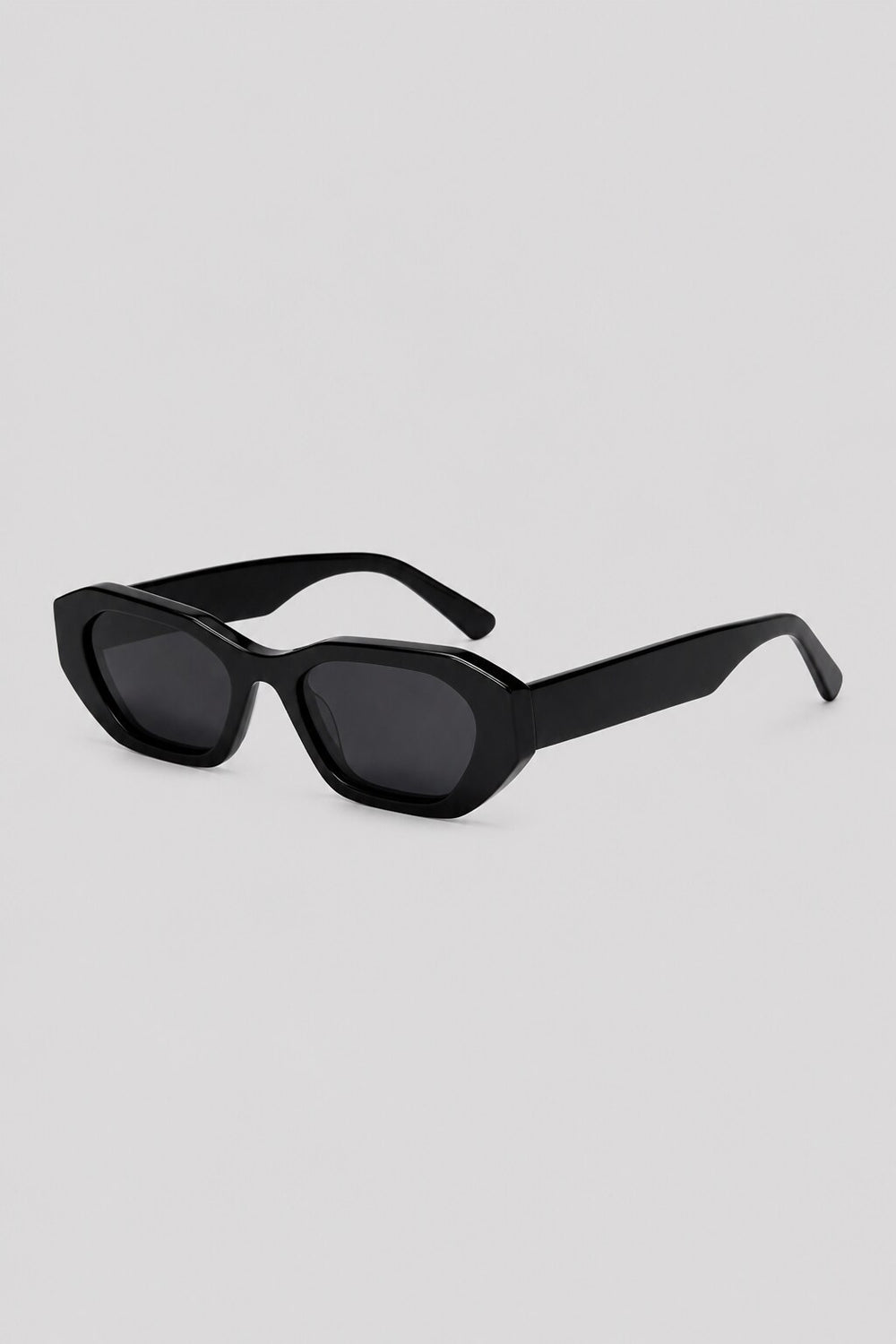 Olivier Marel Paros '92 black polarized cat-eye sunglasses, side profile, women's fit