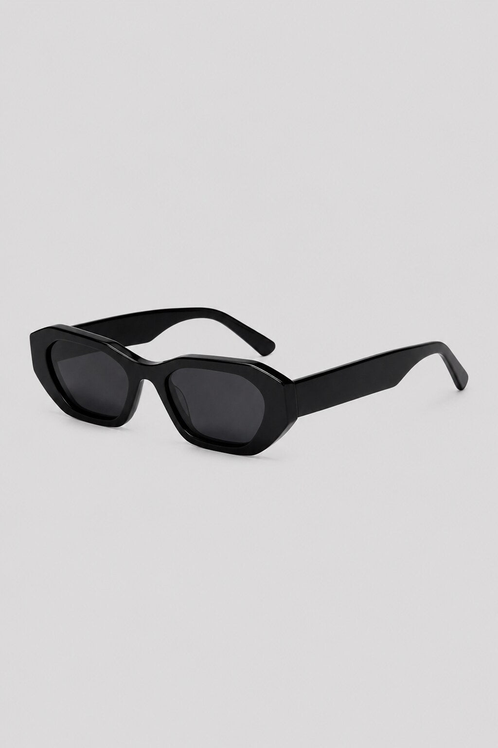 Olivier Marel Paros '92 black polarized cat-eye sunglasses, side profile, women's fit