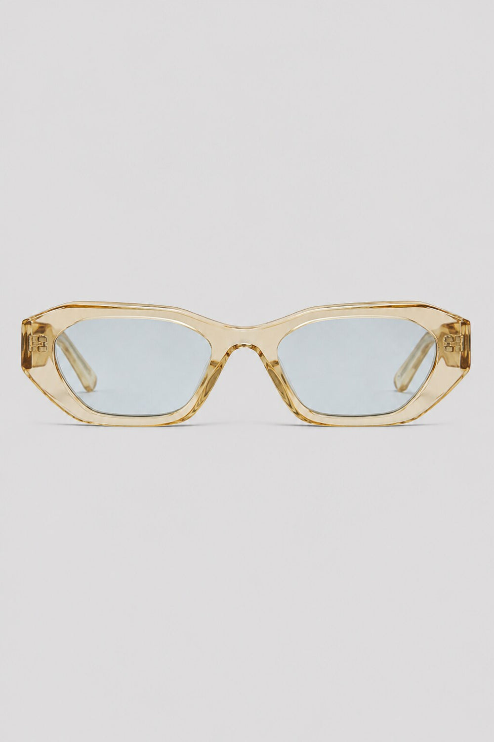 Olivier Marel Paros '92 champagne polarized cat-eye sunglasses in acetate, front view