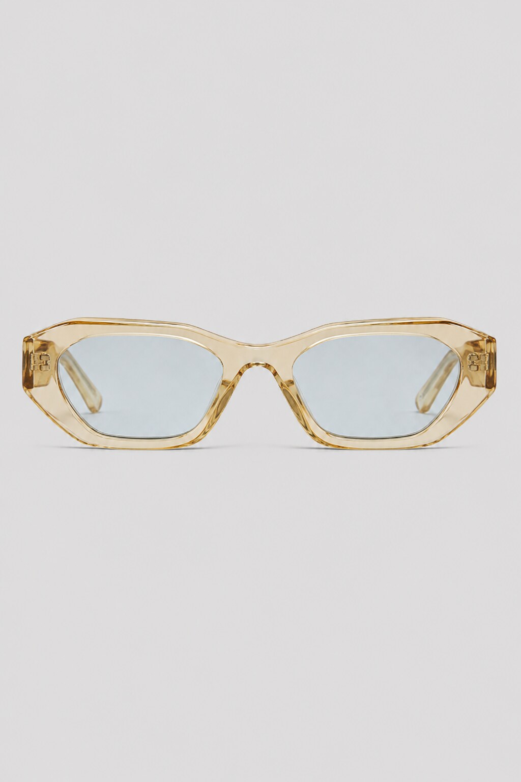 Olivier Marel Paros '92 champagne polarized cat-eye sunglasses in acetate, front view