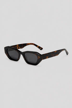 Olivier Marel Paros '92 tortoiseshell polarized cat-eye sunglasses, side profile, women's fit