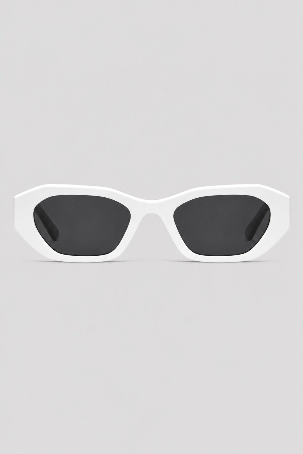 Olivier Marel Paros '92 white polarized cat-eye sunglasses in acetate, front view
