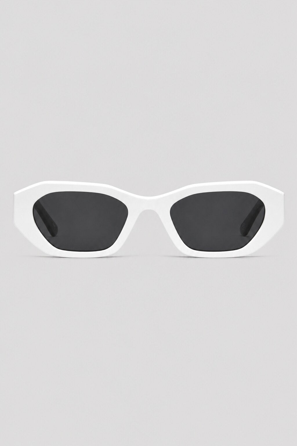 Olivier Marel Paros '92 white polarized cat-eye sunglasses in acetate, front view