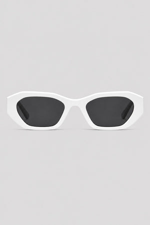 Olivier Marel Paros '92 white polarized cat-eye sunglasses in acetate, front view