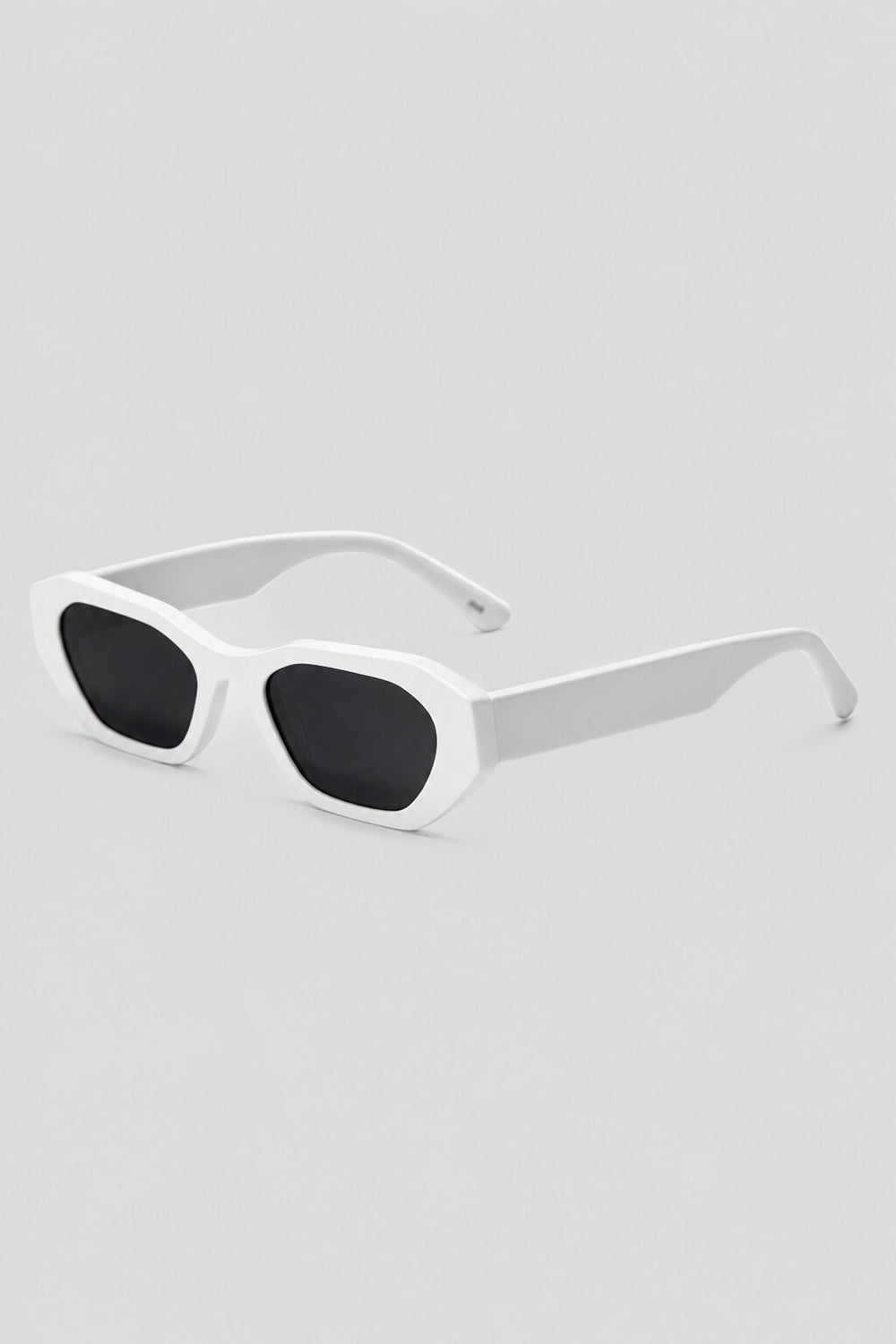 Olivier Marel Paros '92 white polarized cat-eye sunglasses, side profile, women's fit