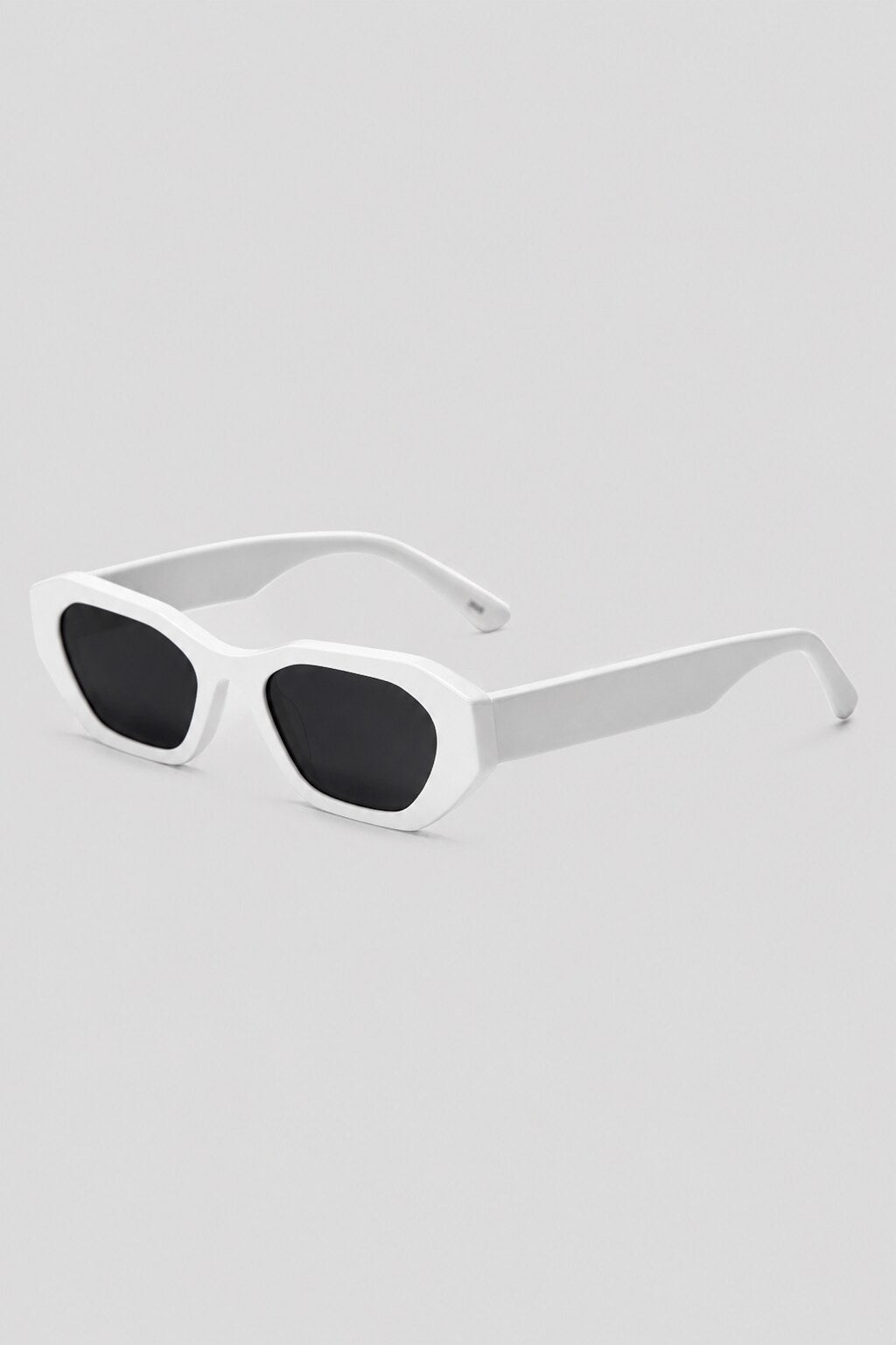 Olivier Marel Paros '92 white polarized cat-eye sunglasses, side profile, women's fit