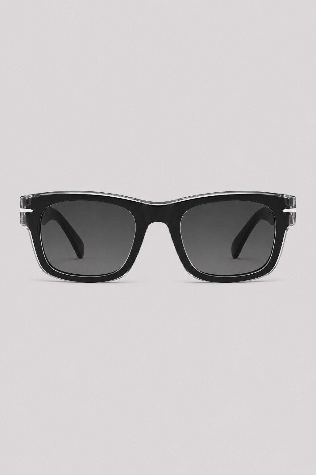 Olivier Marel Porto '41 black clear square sunglasses in acetate, front view