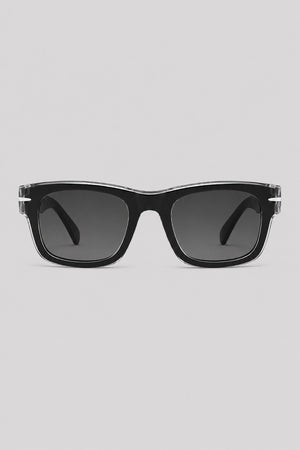 Olivier Marel Porto '41 black clear square sunglasses in acetate, front view