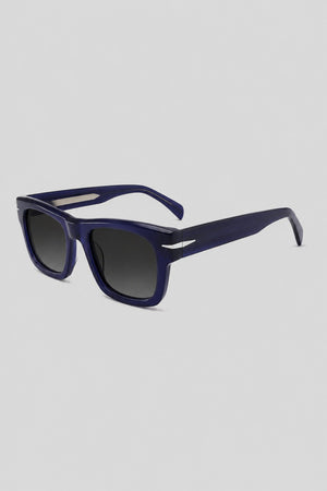 Olivier Marel Porto '41 blue square sunglasses, side profile, unisex fit