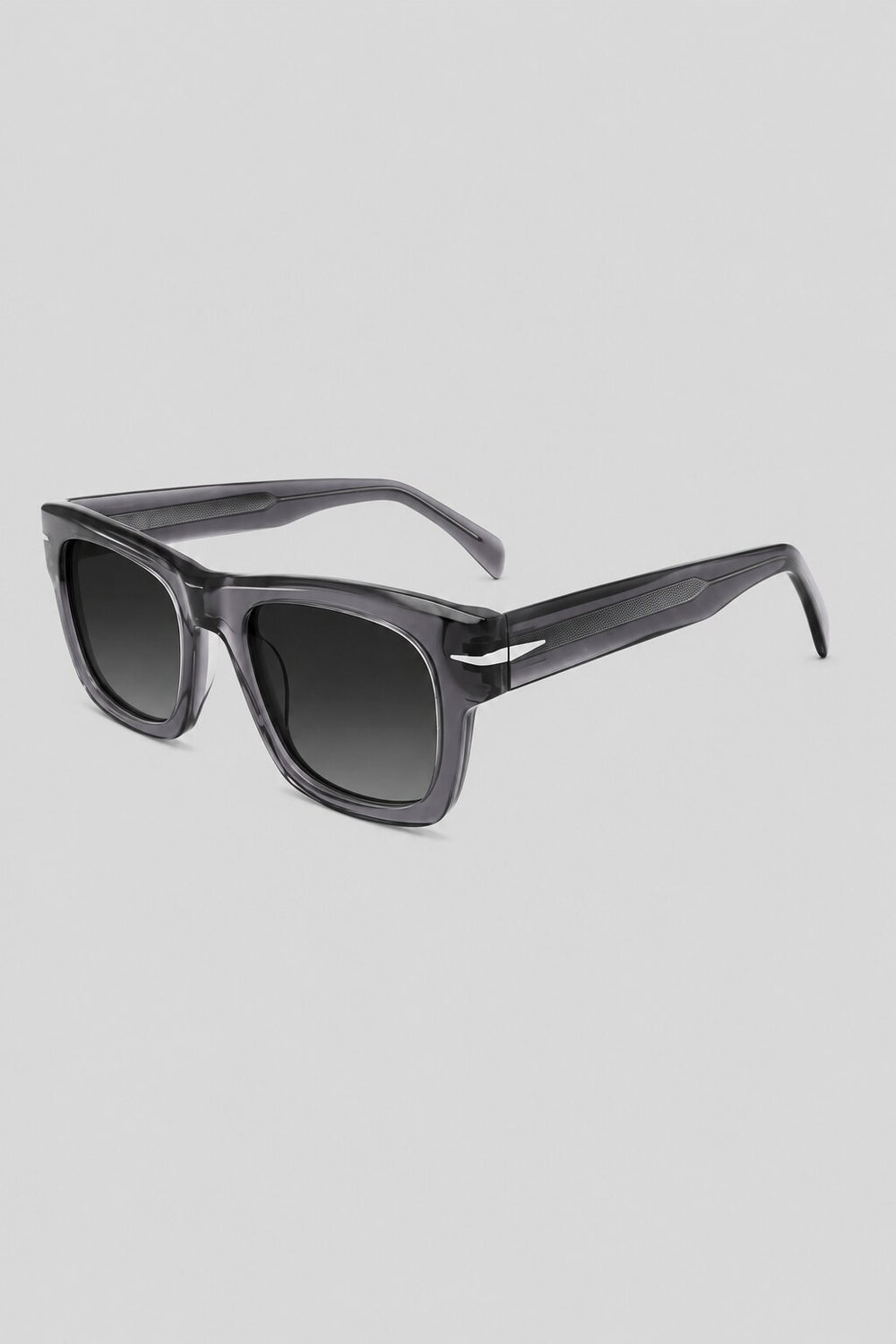 Olivier Marel Porto '41 gray square sunglasses, side profile, unisex fit