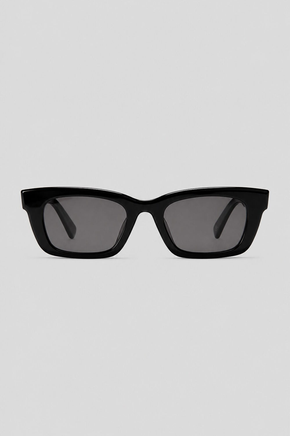 Olivier Marel Portofino '88 black polarized square sunglasses, side profile, unisex fit