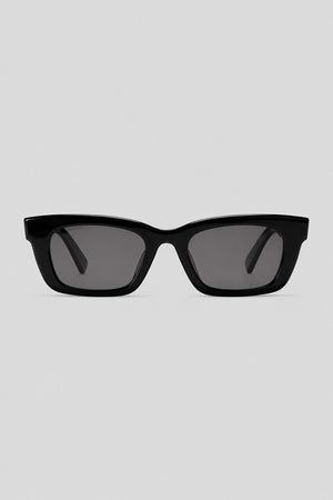 Olivier Marel Portofino '88 black polarized square sunglasses, side profile, unisex fit