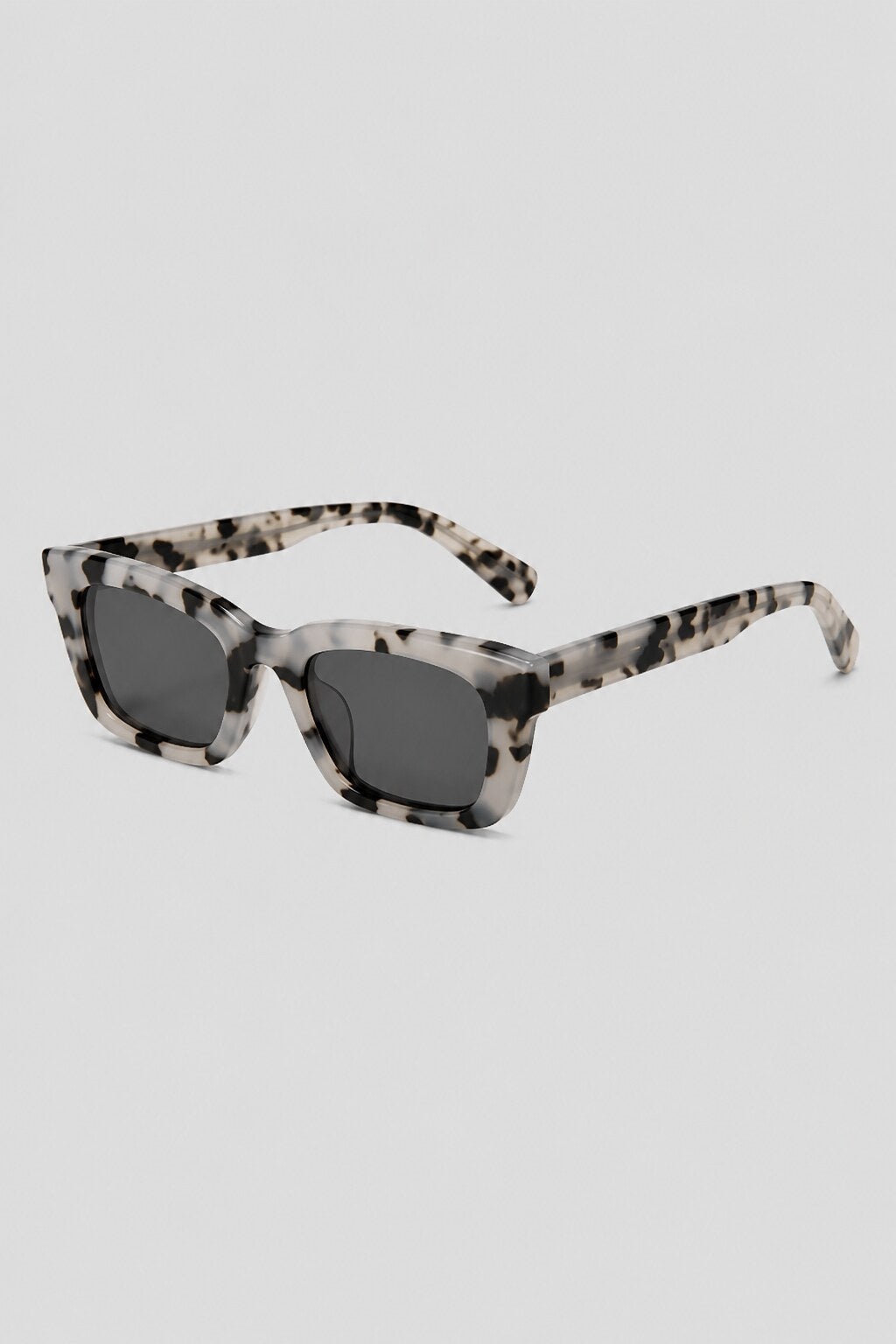 Olivier Marel Portofino '88 gray tortoise polarized square sunglasses, side profile, unisex fit