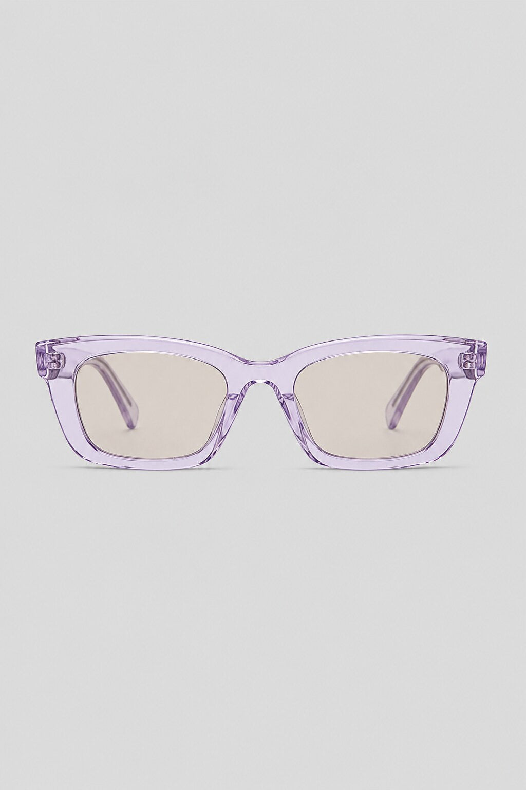 Olivier Marel Portofino '88 lilac polarized square sunglasses in acetate, front view