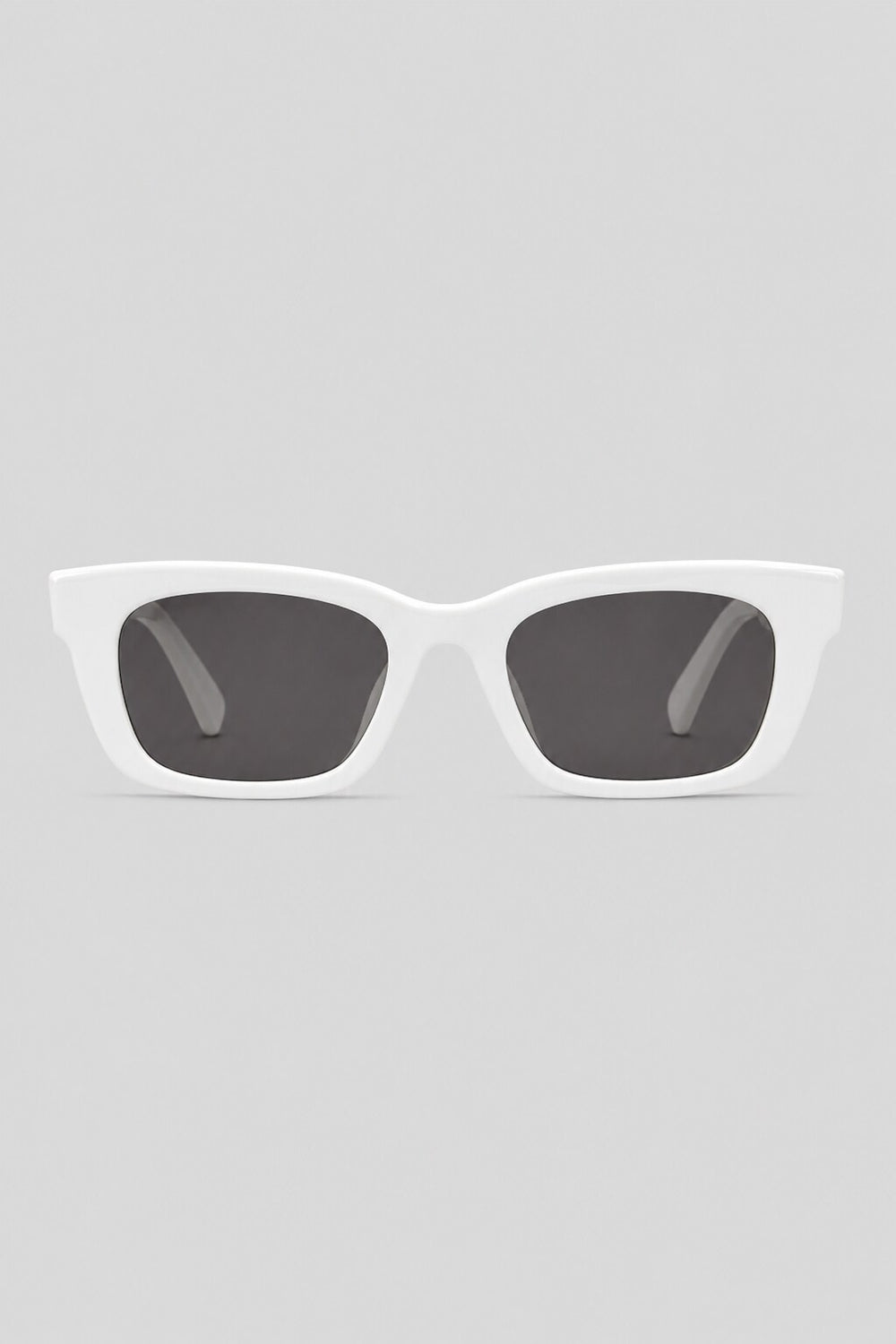 Olivier Marel Portofino '88 white polarized square sunglasses in acetate, front view